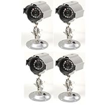 Q-See QD28414C4 4 Pack Weatherproof Outdoor/Indoor Color CCD Camera Kits with 30-Feet Night Vision and Sony Image Sensors