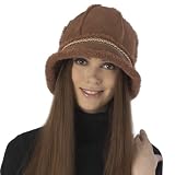 Luxury Lane Womens Genuine Shearling Bucket Hat in Black, Chocolate or Tobacco