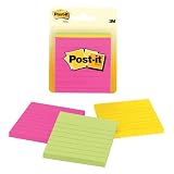 Post-it Notes, Original Pad, 2- 7/8 Inches x 2- 7/8 Inches, Assorted Neon, 50 Sheets per Pad, Three Pads per Pack (6301)