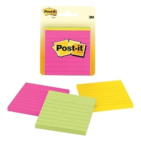 Post-it Notes, Original Pad, 3 Inches x 3 Inches, Assorted Neon, 50 Sheets per Pad, Three Pads per Pack (6301)