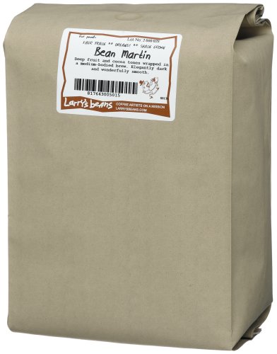 Larry's Beans Fair Trade Organic Coffee, Bean Martin, Whole Bean, 5-Pound Bag