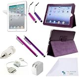 Purple PU Leather Case / Stand / Cover for Apple iPad 2 / iPad 3 + Clear Screen Protector + Retractable Cable + Car Charger & Premium 10W Wall Charger + 2 Medium Stylus Pens + 2 Short Stylus Pens + The Friendly Swede® Microfiber Cleaning Cloth Purple PU Leather Case / Stand / Cover for Apple iPad 2 / iPad 3 + Clear Screen Protector + Retractable Cable + Car Charger & Premium 10W Wall Charger + 2 Medium Stylus Pens + 2 Short Stylus Pens + The Friendly Swede® Microfiber Cleaning Cloth