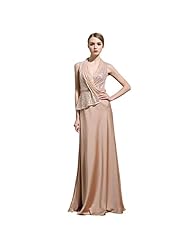 V-neck Floor Length Sequined Linen/Polyester/Spandex Sleeveless Prom Dress 