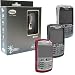 Combo of Black Pama Juno Bluetooth Headset with Dark Red, Gray, White Silicone Skin Cover Case for Blackberry Curve 8330 8300 8320 8310