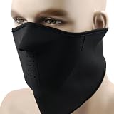 Unique Style Soft Comfortable Traditional Lightweight Balaclava Black Neoprene Neck Half Face Mask Facemask Ski Warm Wind Sand Cold Weather Winter Snow Protect One Size Fits All OSFA