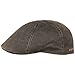 Stetson Level Distressed Cotton Duckbill Flat Cap Medium Brown