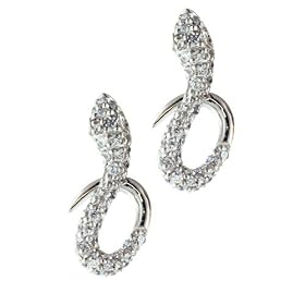 Sterling Silver Fancy Cz Twist Earring Stud Earrings