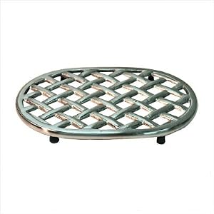 Satin Nickel Plated Cast Iron Trivet - 4 pack by