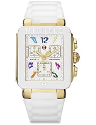 MICHELE Womens MWW06L000025 Park Jelly Bean Analog Display Swiss Quartz White Watch