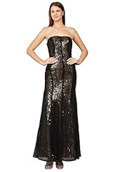 Strapless Mermaid Sequined Acetate/Nylon/Polyester Evening Dress 