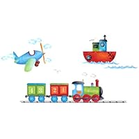 Platin Art Wall Decals Deco Sticker, Boats, Planes and Trains