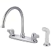 Kingston Brass Chrome Finish Twin Brass Canopy Handles 8 Kitchen Faucet with Sprayer
