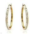 Hoops Earrings With 0.50ctw Genuine Diamonds Crafted in 14K Yellow Gold. Total item weight 6.6g