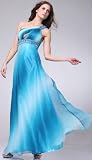 HK9140 ONE SHOULDER OMBRE PRINT RHINESTONE SATIN GOWN