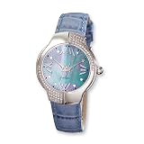 Ladies Charles Hubert Leather Band Blue Mother of Pearl Watch