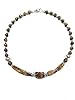 Retro Vintage Necklace Tiger Eye Stone German Silver Handmade Chakra Jewelry