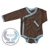 Baby Soy All-Natural Kimono Bodysuit, Chocolate, 0-3 Months