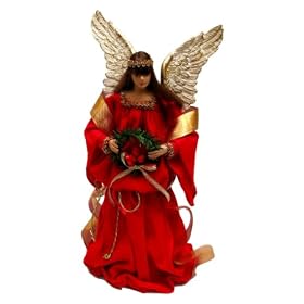 Red Angel Christmas Tree Topper (12 Inches)