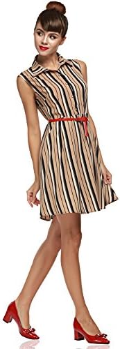 BOYLYMIA Women Boyfriend Printed Chiffon Designer Dress with Belt(Multi-Colored,L)