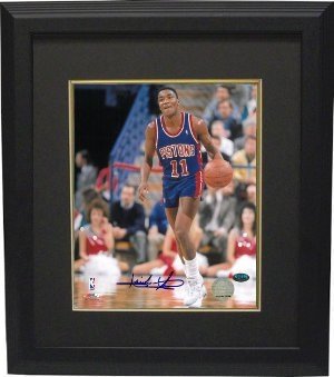 Isiah Thomas Autographed/Hand Signed Detroit Pistons 8x10 Photo Custom Framed- Thomas Hologram