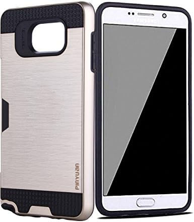 Galaxy Note5 Case, Impact Resistant Protective Shell For Galaxy Note5 Wallet Cover Shockproof Rubber Bumper Case Anti-scratches Hard Cover Skin with Card Slot Holder For Galaxy Note5 (Golden)