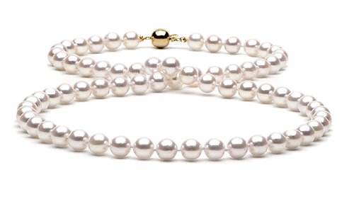 AAA Quality, 22-inch, 7.0-7.5 mm, White Akoya Pearl Necklace