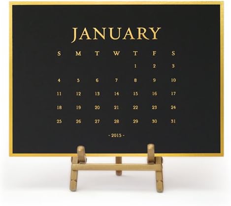 Sugar Paper LA - Desk Calendar 2015 - Classic - Black