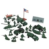 24pc Plastic Army Men Cold War Toy Playset ~ 54mm 1/35th Soldier Figures, Bunker, Artillery, Missile Trailer, Trucks and More