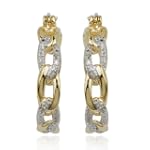 SAVE $27 - SS 18kpl Diamond Hoop Earrings $17.99