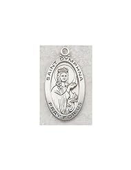 Sterling Silver St. Dymphna Medal with 18 inch chain