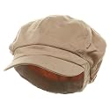 Cotton Elastic Newsboy Cap-Beige