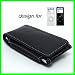 Black Leather Flip Case Skin Tubes for Apple iPod Nano