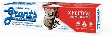 Grants of Australia Xylitol Toothpaste with Mild Mint, Mild Mint 3.85 Oz