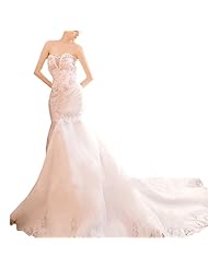 Sequined Beaded Lace-Up Mermaid Sweetheart Wedding Dress 