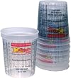 Custom Shop Pack Of 12 each 32 Ounce Paint Mix Cups with calibrated mixing ratios on side of cup