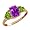 2.06 Ct Oval Purple Amethyst and Peridot Gold Plated Sterling Silver Ring