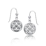Bling Jewelry Sterling Silver Round Medallion Celtic Knotwork Dangle Earings