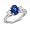 Natural Sapphire and Diamond Ring in Platinum 3 Stone Ring (G, SI1-SI2, 2.00 cttw), 8x6mm, Certificate of Authenticity