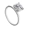 Stainless Steel Cubic Zirconia Classic Engagement Ring