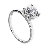 Stainless Steel Cubic Zirconia Classic Engagement Ring