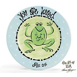 "You ARE Loved" Frog Plate Religious Ceramic Whimsical