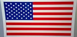 Two (2) Large 5" x 9" American Flag Stickers (United States, USA, US)