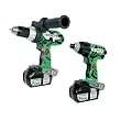 Hitachi KC18DDL 18-Volt Li-Ion Impact Driver and Drill Combo Kit