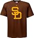 San Diego Padres -Brown- Cooperstown Throwback Official Logo T-Shirt - XX-Large