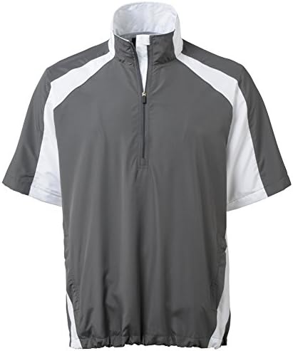 Ixspa Mens Forrester S/S Colorblock Windshirt X-Large Charcoal/White