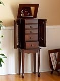 4-Drawer Jewelry Armoire- Mahogany