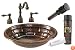 Premier Copper Products BSP2_LO19RBKDB Oval Stacked Stone Self Rimming Hammered Copper Sink with Widespread Faucet, Oil Rubbed Bronze