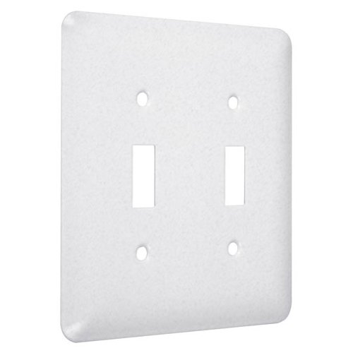 Hubbell-Bell WRTW-TT Maxi/Princess Metallic Wallplate with Two Toggle, Two Gang, White Textured