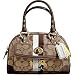 Coach Heritage Stripe Signature Small Satchel Bag Tote 13197 Brown