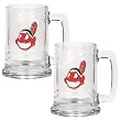 MLB 15oz. Glass Tankard (Set of 2) MLB Team: Cleveland Indians